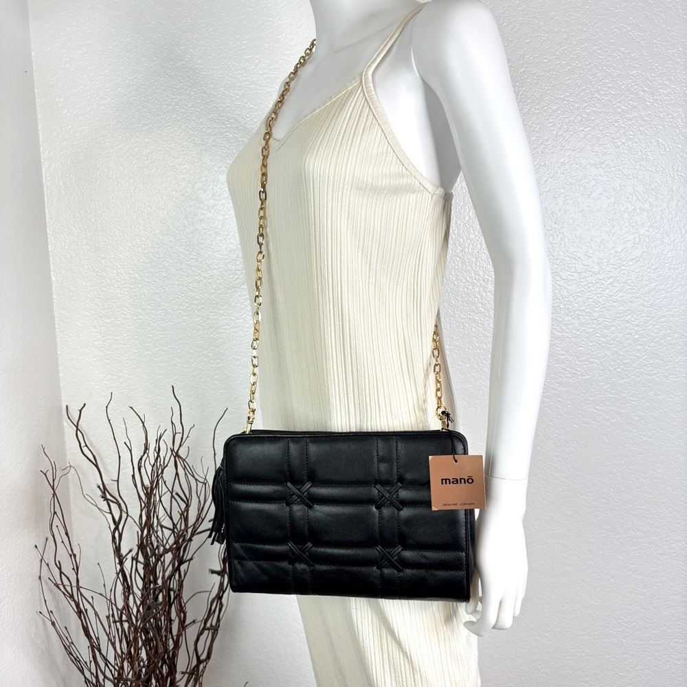 NWT MANO Quilted Leather Crossbody Bag